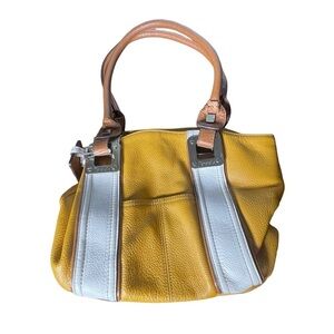 Tignanello Yellow Purse/Handbag Hobo Tote EUC  Leather